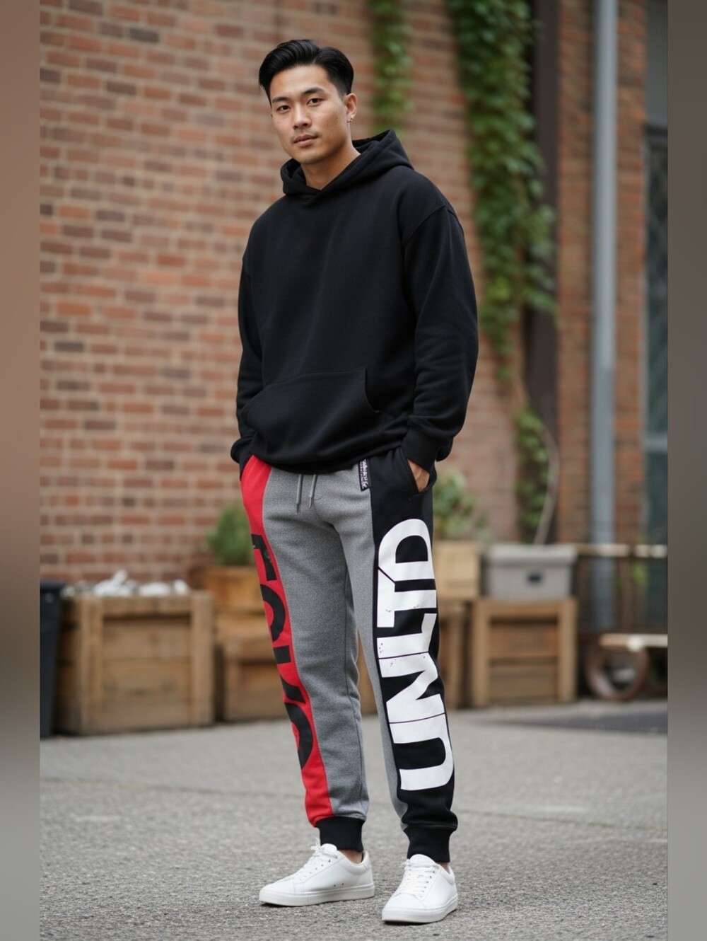 🥳2/$35🥳 Ecko Unlimited Gray Joggers with Red & Black Panels